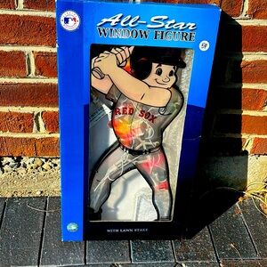 Boston Red Sox All-Star lights up windows Yard baseball  with lawn stake.